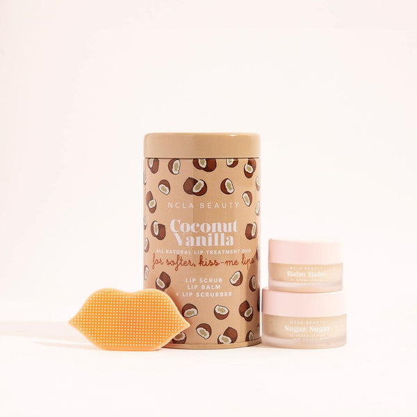 Kit lèvres : gommage, baume et brosse exfoliante Coconut Vanilla